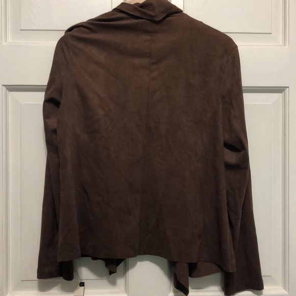 𝅺dana Bushman Women’s Brown Faux Suede Jacket Petite Medium - Picture 3 of 8